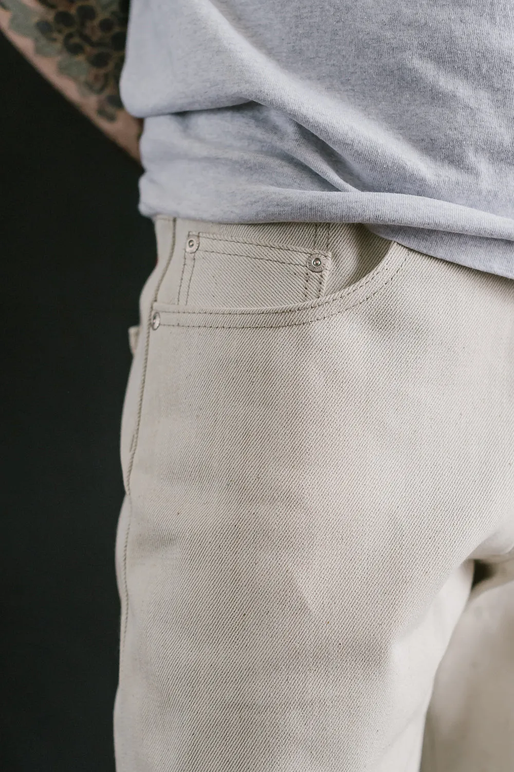 13.6oz - All Natural Ecru Foxfibre® Selvedge - Easy Guy