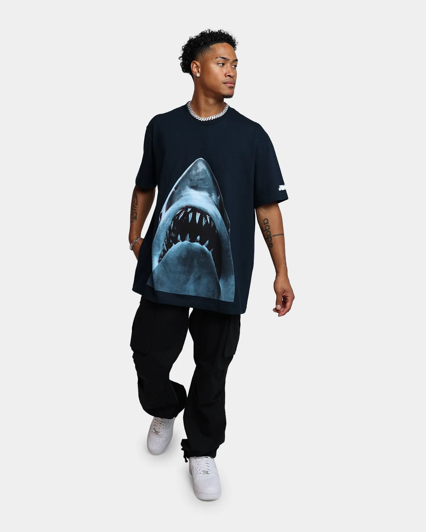 American Thrift X Jaws Jaws Vintage T-Shirt Navy
