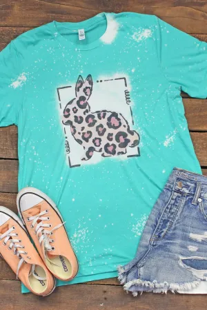 Bleached Doodle Bunny Leopard Tri-Blend Short Sleeve Tee