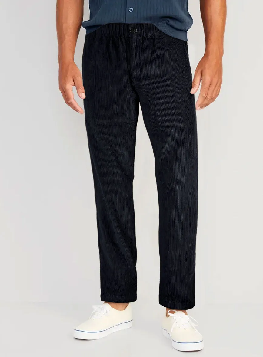 Blue Stretch Pin Corduroy Easy Pants