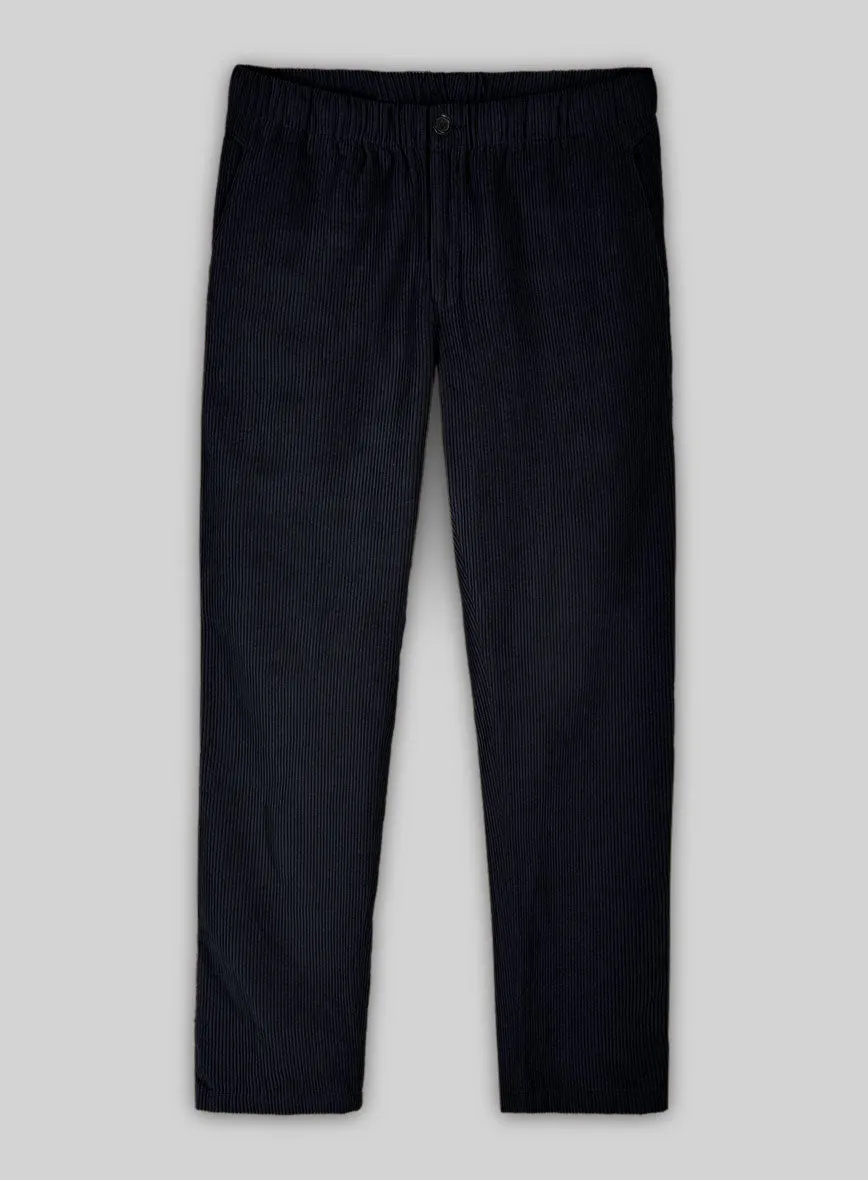 Blue Stretch Pin Corduroy Easy Pants