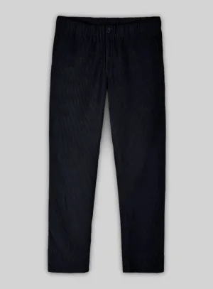 Blue Stretch Pin Corduroy Easy Pants
