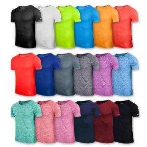 Drop Shipping Hight Quality Men Women Gym Tshirt 100%Polyester Women Sports Tops Men Custom T-shirts تي شيرت رياضي رجالي ونسائي عالي الجودة من دروبشيبينغ، مصنوع من البوليستر بنسبة 100%، تي شيرت رياضي رجالي مخصص