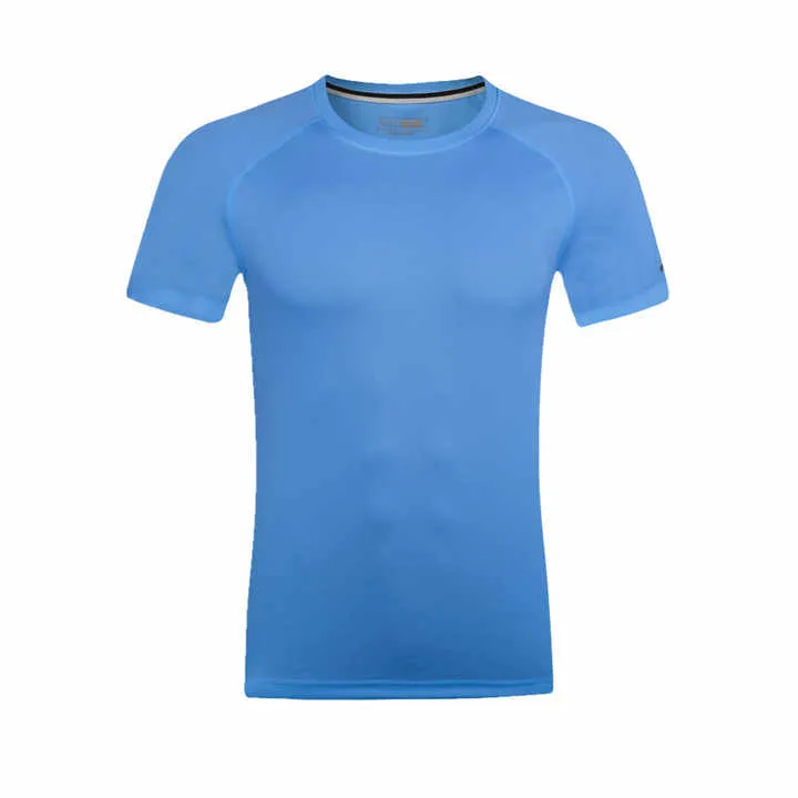 Drop Shipping Hight Quality Men Women Gym Tshirt 100%Polyester Women Sports Tops Men Custom T-shirts تي شيرت رياضي رجالي ونسائي عالي الجودة من دروبشيبينغ، مصنوع من البوليستر بنسبة 100%، تي شيرت رياضي رجالي مخصص