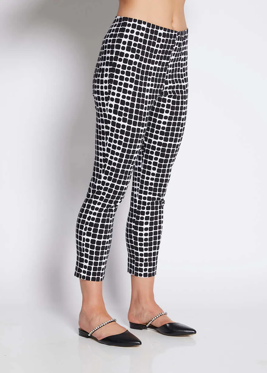 Easy printed bengaline 7/8 pants in Stark Black