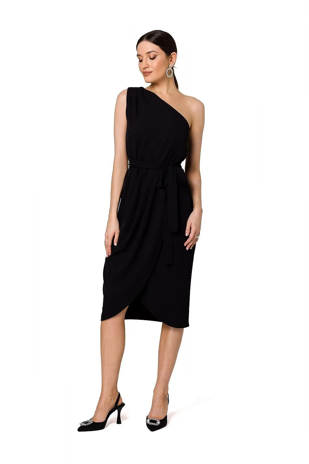 Elegant Asymmetrical Cocktail Dress with Side Slit