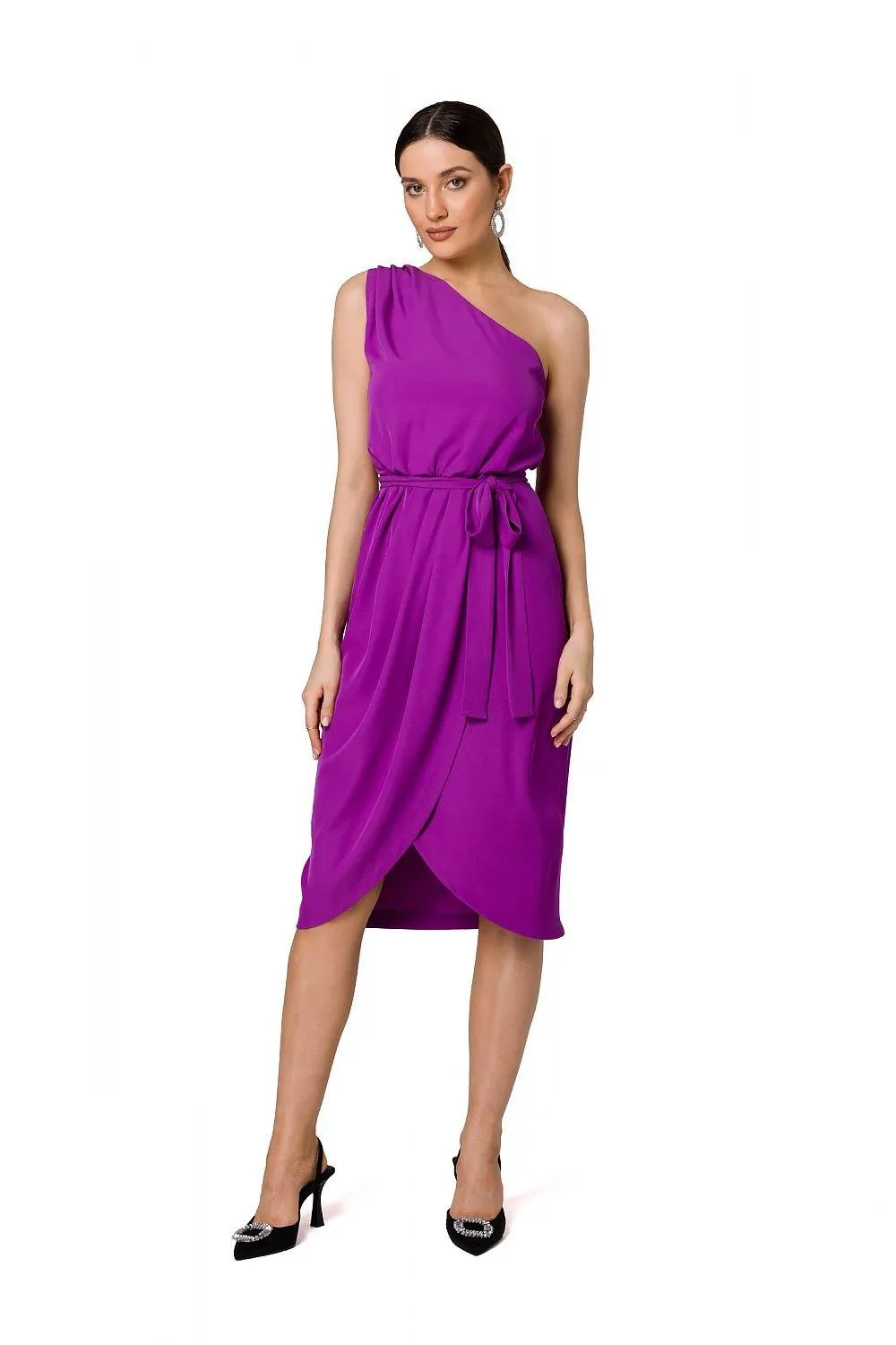 Elegant Asymmetrical Cocktail Dress with Side Slit