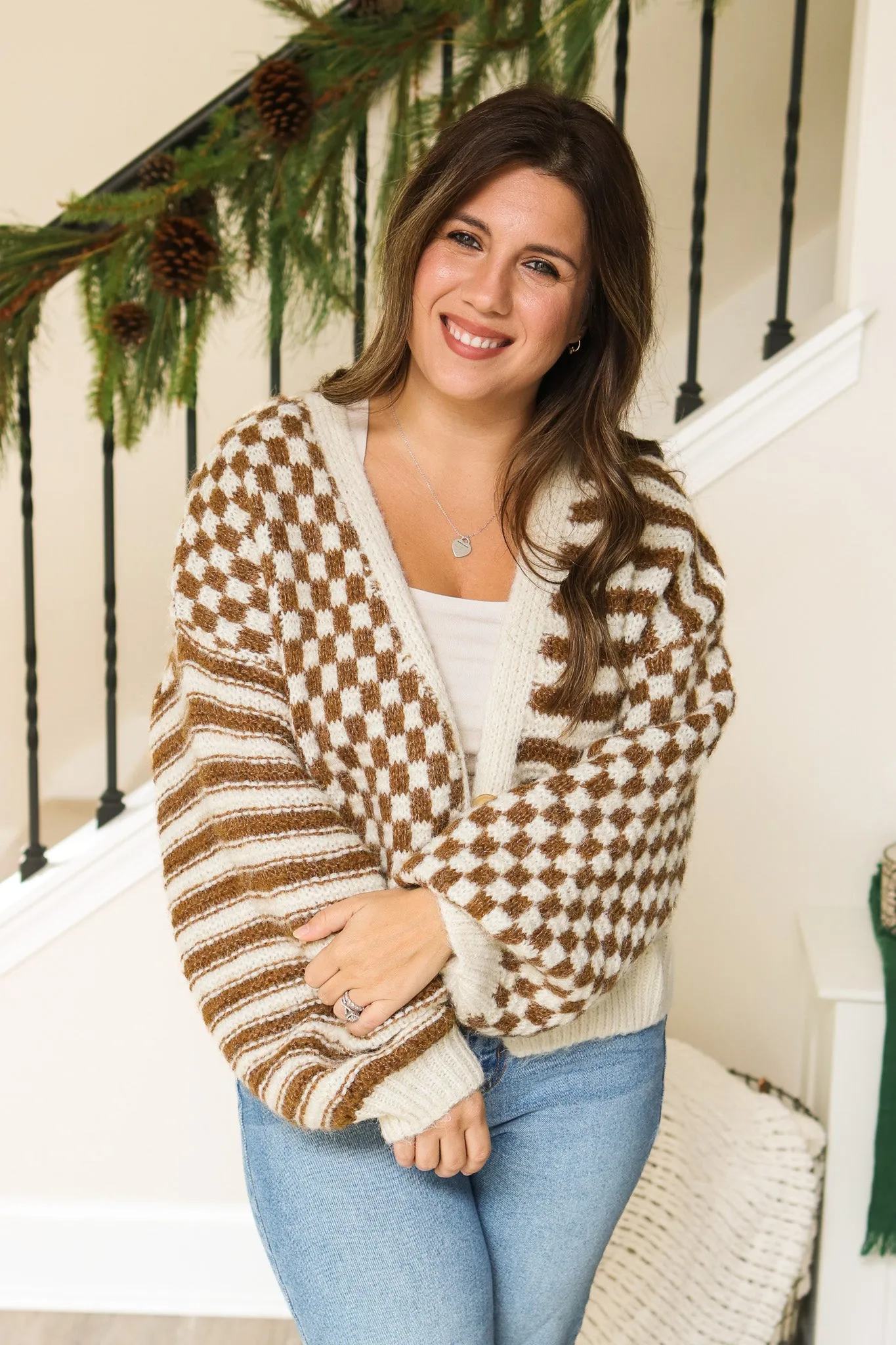 Fireside Checkered Cardigan