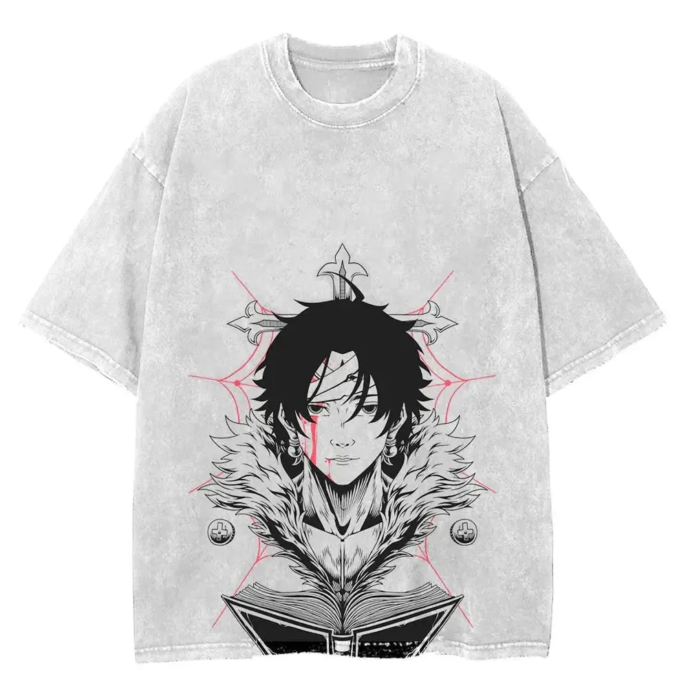 [KUJO' "Chrollo V2" Vintage Oversized T Shirt