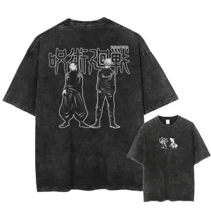 [KUJO] "Strongest Duo" 2-Sided Vintage Oversized T  Shirt
