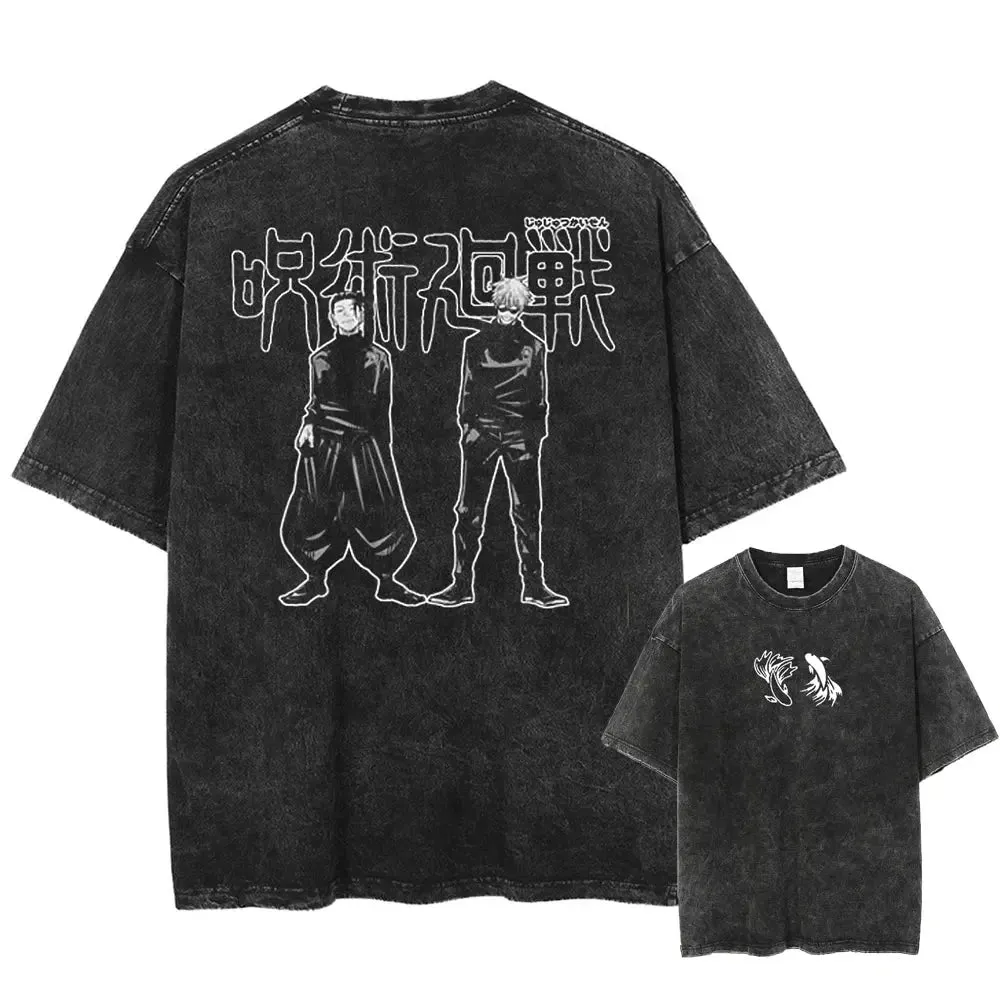 [KUJO] "Strongest Duo" 2-Sided Vintage Oversized T  Shirt
