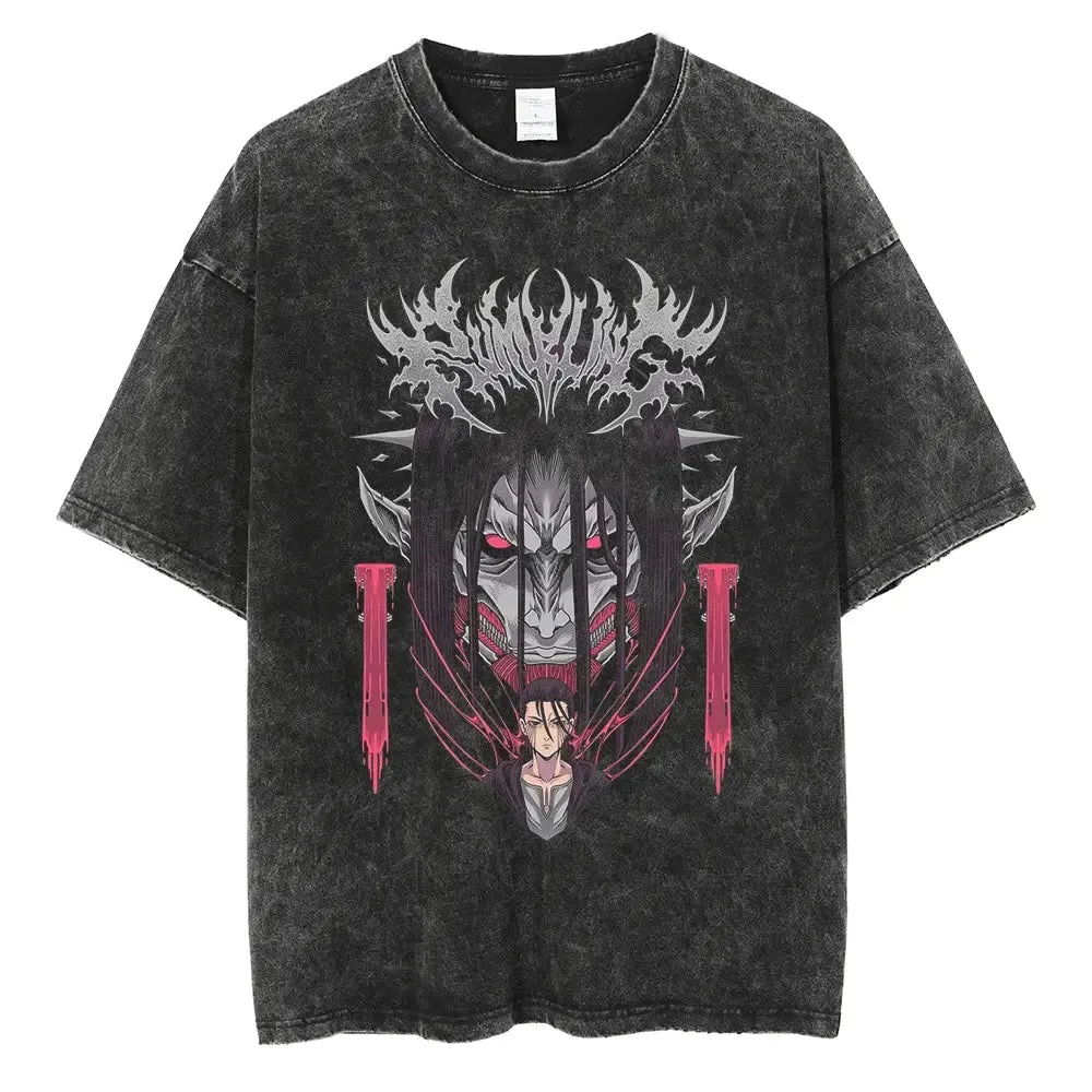 [KUJO] "The Rumbling V3" Vintage Oversized T Shirt