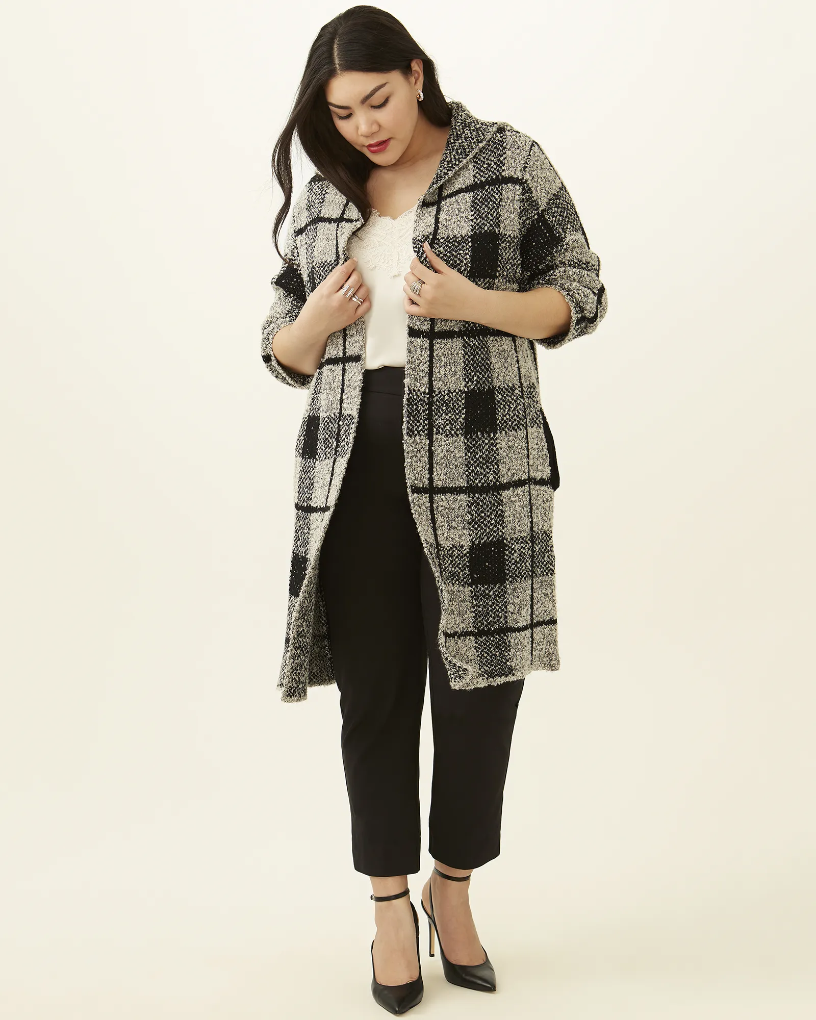 Madelyn Open-Front Long Cardigan | Light Grey