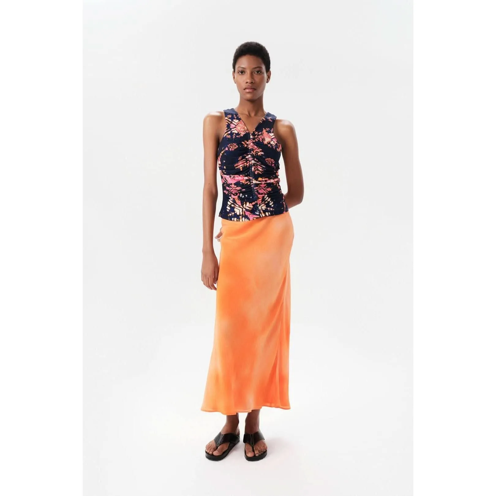 Maria Cher Ceibo Mich Top Navy Shibori