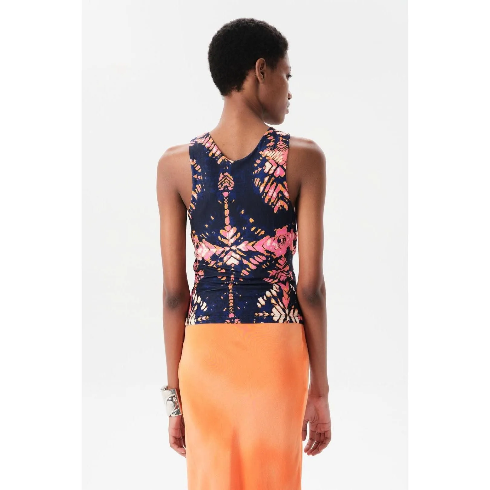 Maria Cher Ceibo Mich Top Navy Shibori