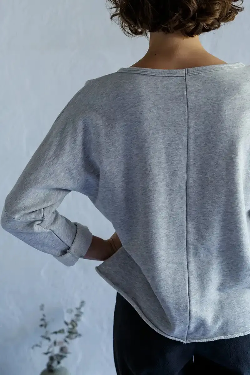 Organic Cotton Fleece Sweatshirt | Grey Marl