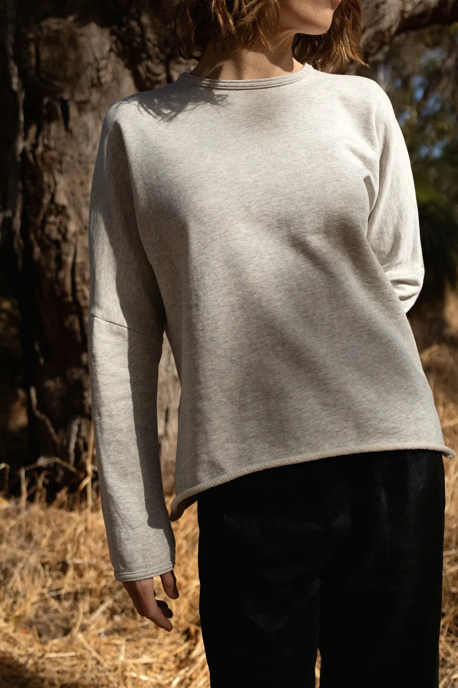 Organic Cotton Fleece Sweatshirt | Grey Marl