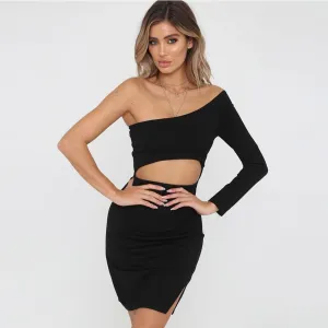 Party Dresses Women One Shoulder Sexy Bodycon Evening Fashion Night Out Summer Club Dress