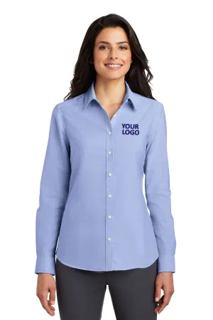 Port Authority Ladies SuperPro Custom Oxford Shirts, Oxford Blue