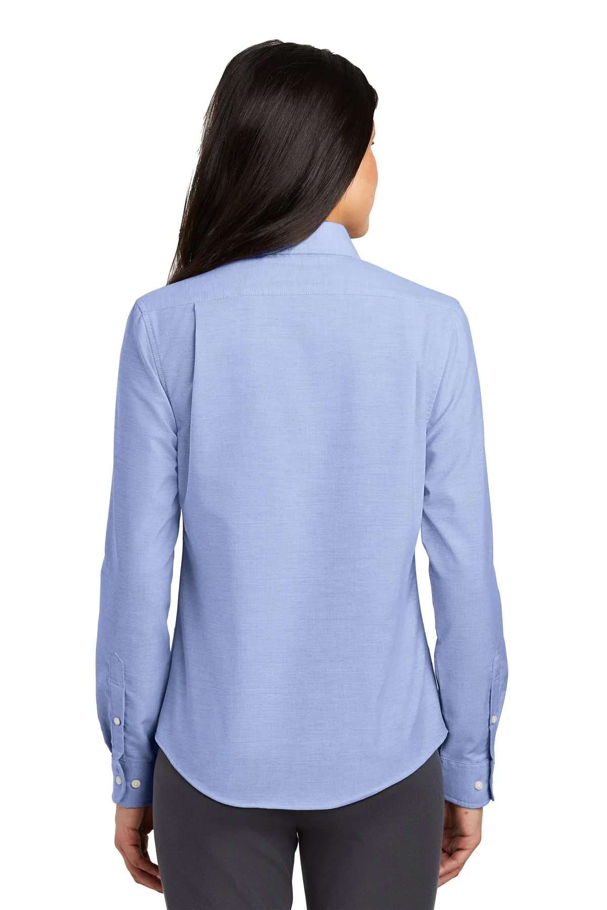 Port Authority Ladies SuperPro Custom Oxford Shirts, Oxford Blue