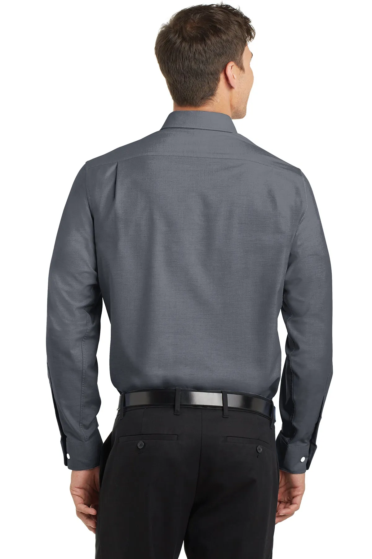 Port Authority Tall SuperPro Custom Oxford Shirts, Black