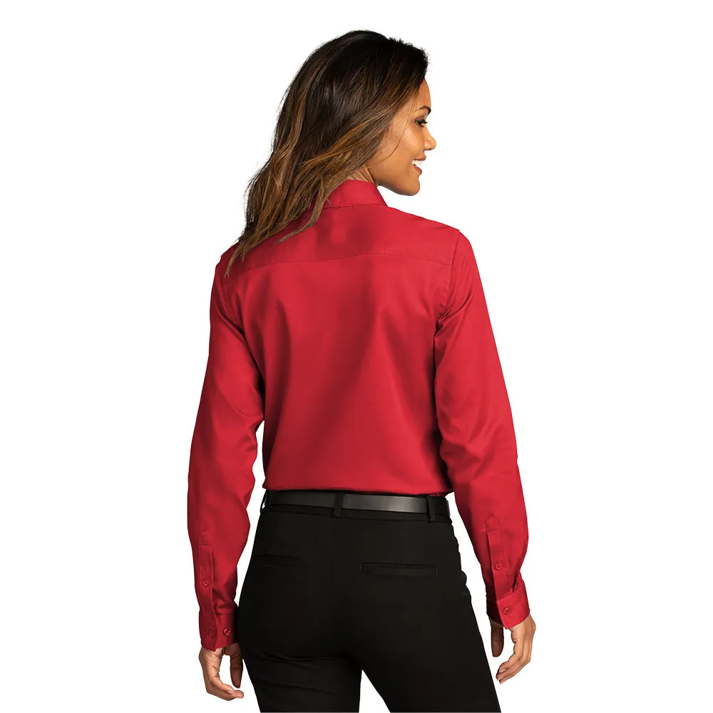 Port Authority® Women's Long Sleeve SuperPro React ™ Twill Shirt - Rich Red
