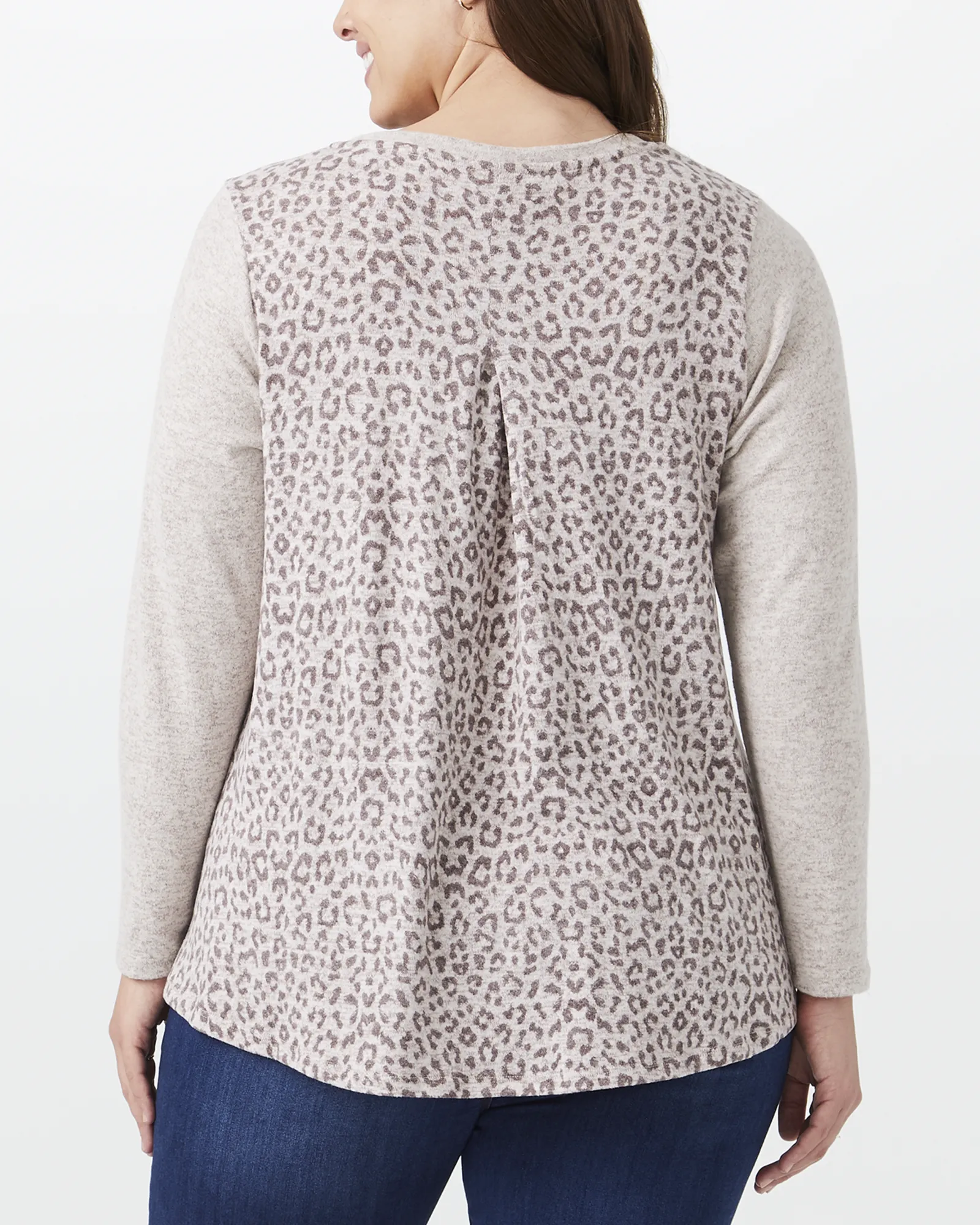 Ranae Printed Back Tee | Ivory / Brown
