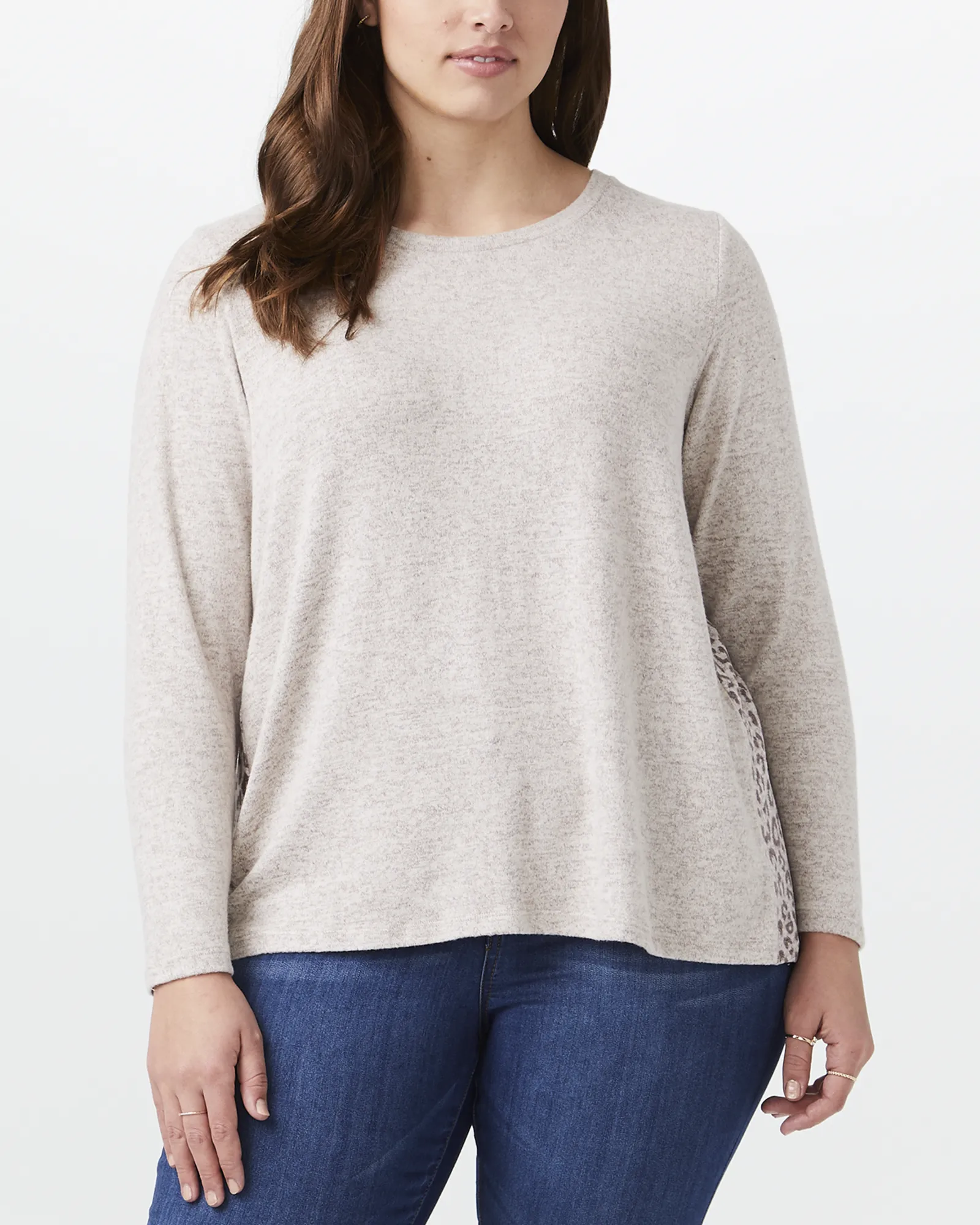 Ranae Printed Back Tee | Ivory / Brown