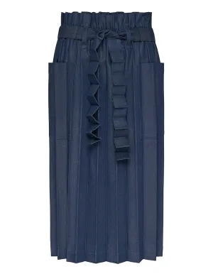 Remetex Pleats Denim Skirt