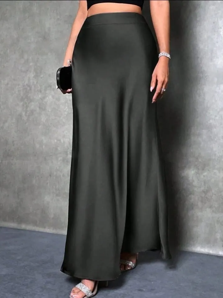 Satin casual skirts