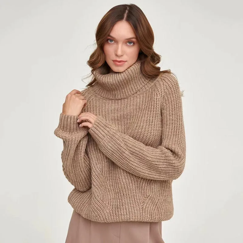 Simple Turtleneck Long Sleeve Sweater