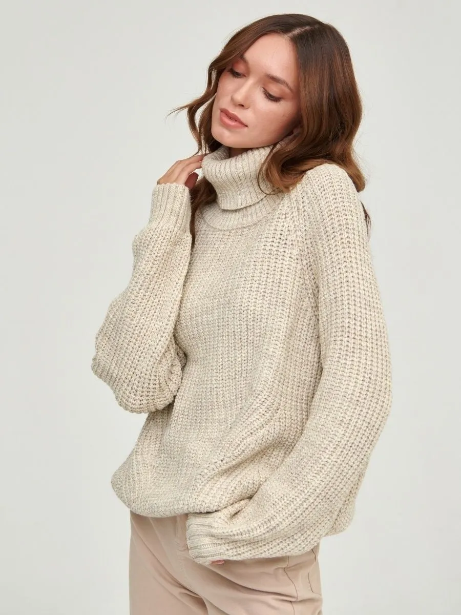 Simple Turtleneck Long Sleeve Sweater