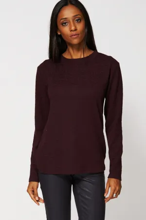 Textured Rounded Hemline Sweatshirt