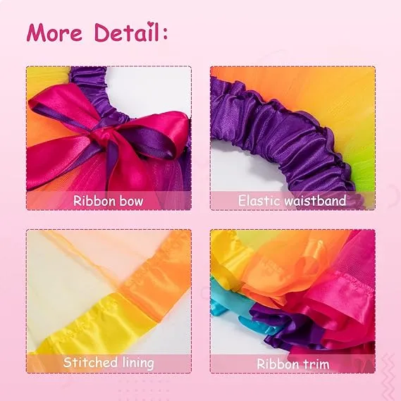 Tutu/Ballet Skirt - 3 pcs - skirt, wings & headband - Purple Unicorn M/L (5-8 Y)
