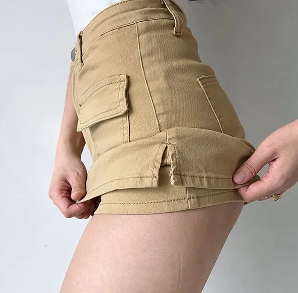 Wenkouban - New Revolution Denim Pocket Skirt
