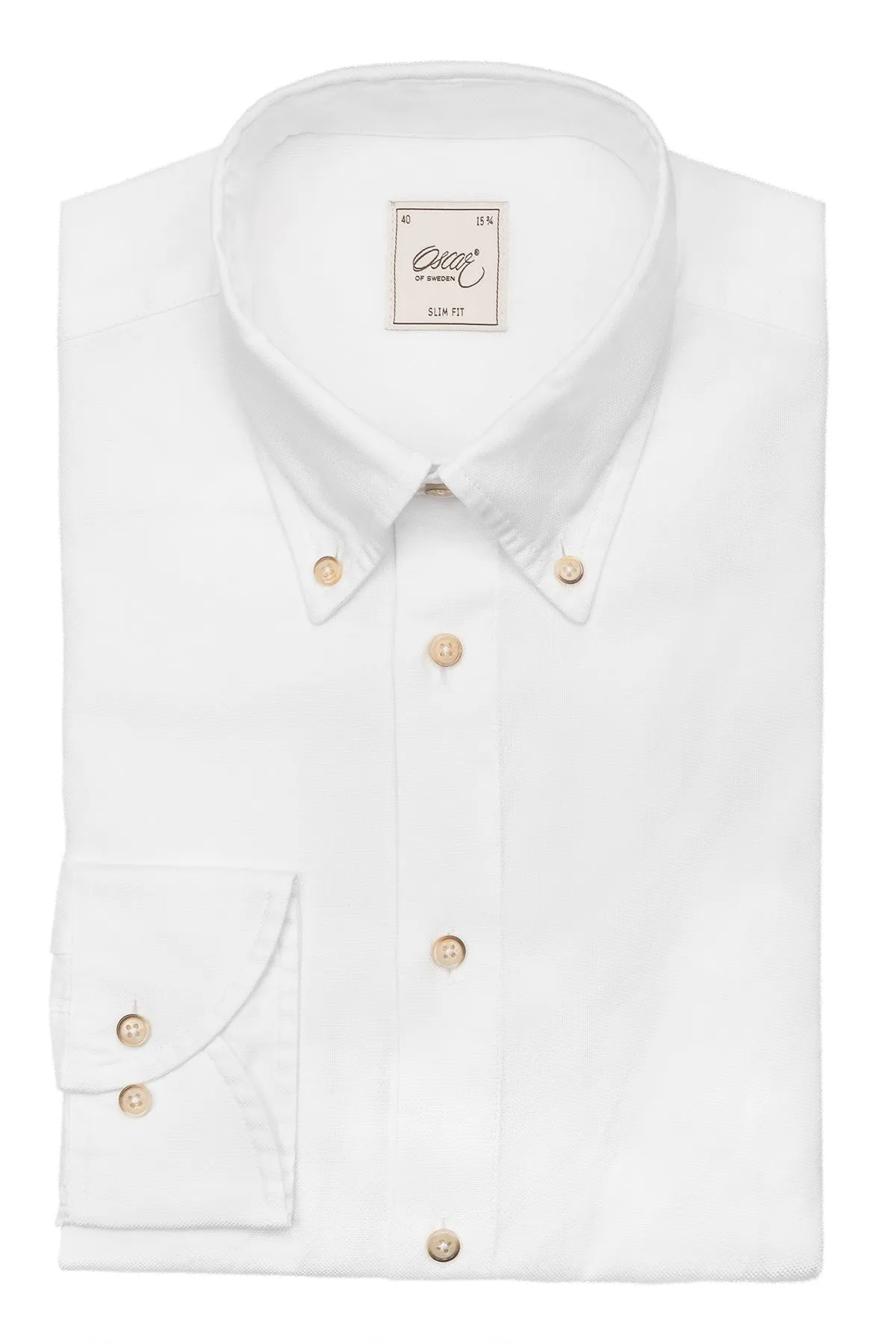 White oxford button down regular fit shirt