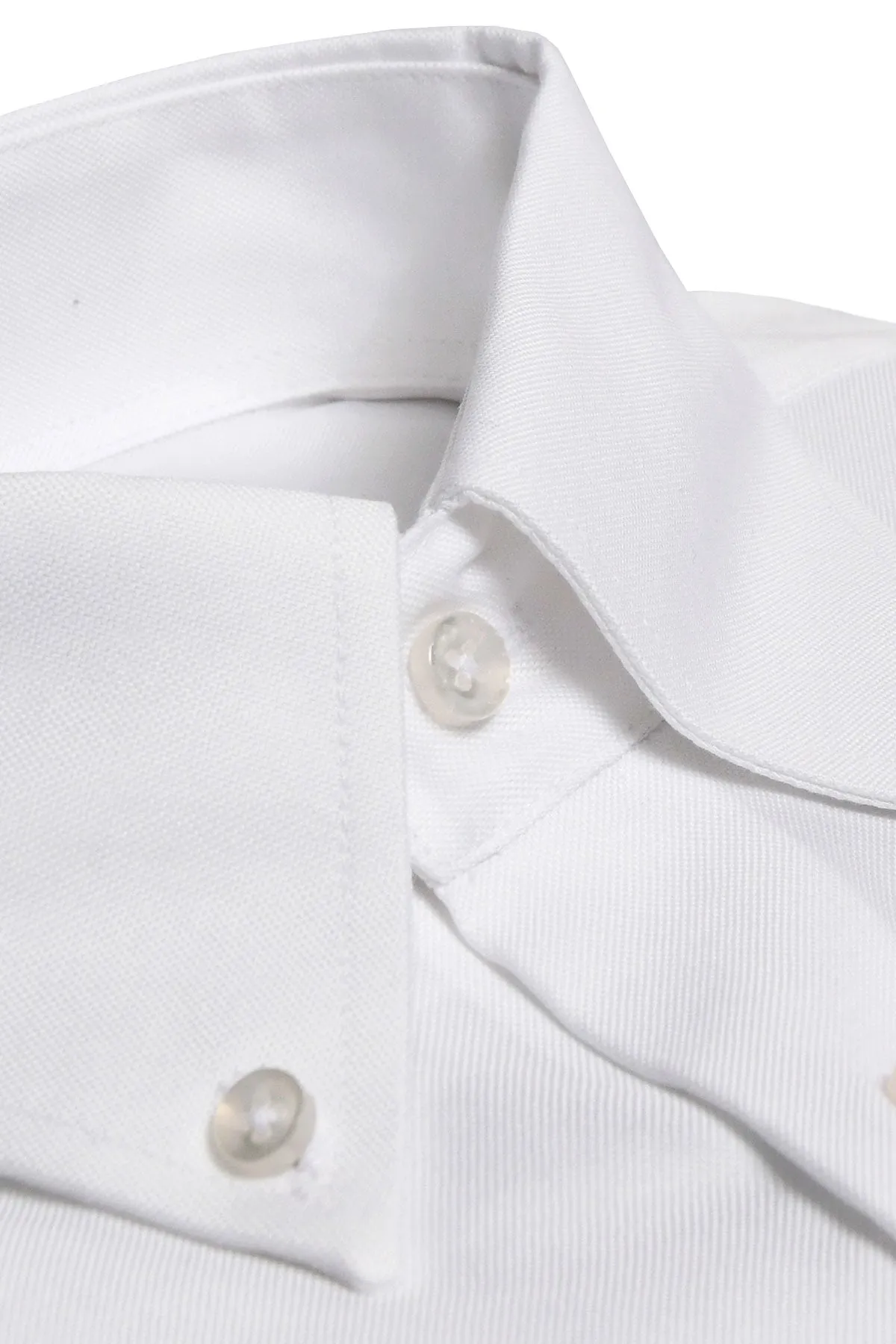 White regular fit pinpoint shirt with button down collar