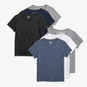 Women's Pima Cotton Crew Neck T-Shirt 6-Pack